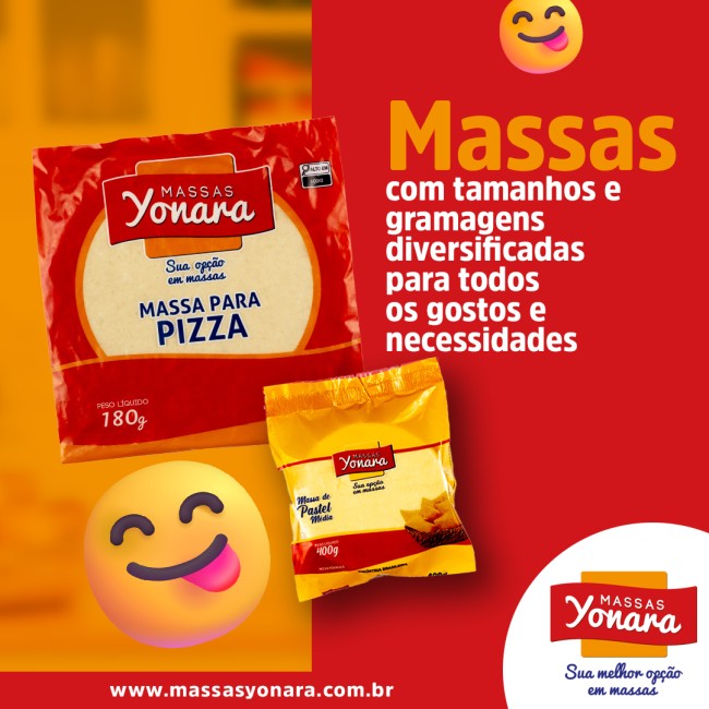 Massas com tamanhos e gramagens diversificadas para todos os gostos e necessidades
