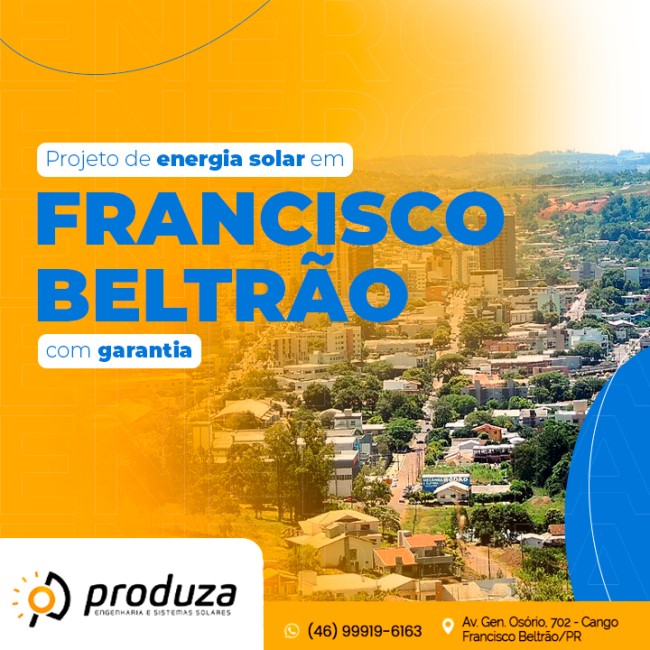 Projeto de energia solar em Francisco Beltrão com garantia