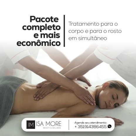 Pacote completo e mais econômico: tratamento para o corpo e para o rosto em simultâneo