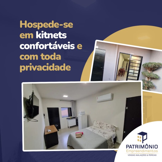 Hospede-se em kitnets confortáveis e com toda privacidade