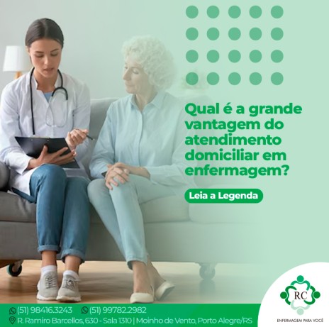 Qual é a grande vantagem do atendimento domiciliar em enfermagem?