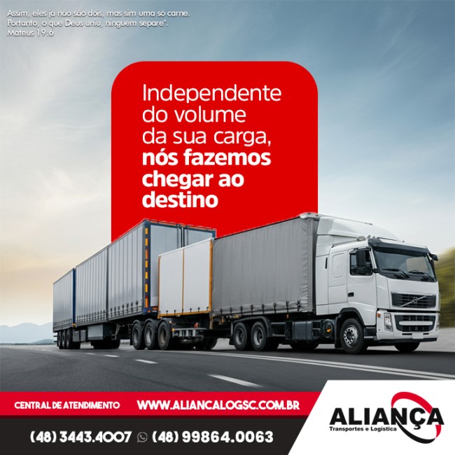 Independente do volume da sua carga, nós fazemos chegar ao destino