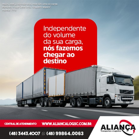 Independente do volume da sua carga, nós fazemos chegar ao destino