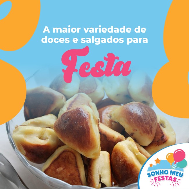 A maior variedade de doces e salgados para festas