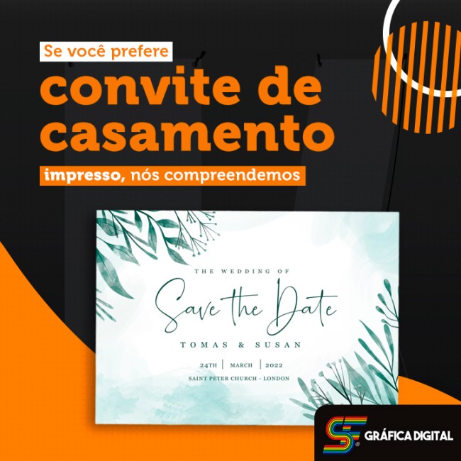 Se você prefere convite de casamento impresso, nós compreendemos