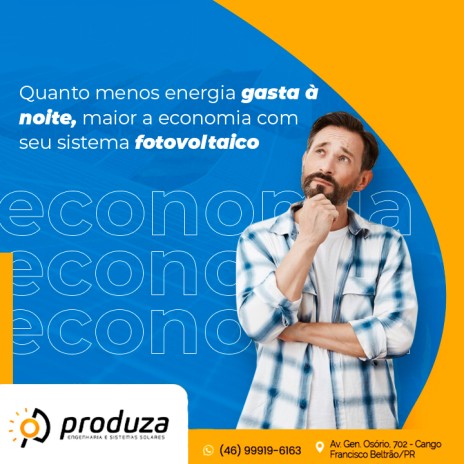 Quanto menos energia gasta à noite, maior a economia com seu sistema fotovoltaico