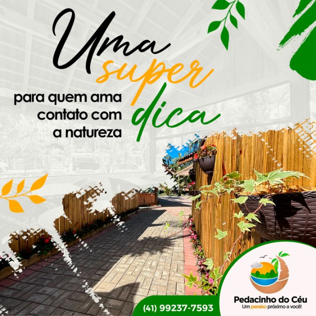 Uma super dica para quem ama contato com a natureza