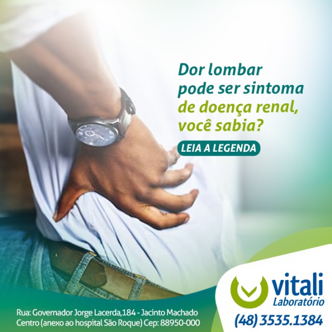 Dor lombar pode ser sintoma de doença renal, você sabia?