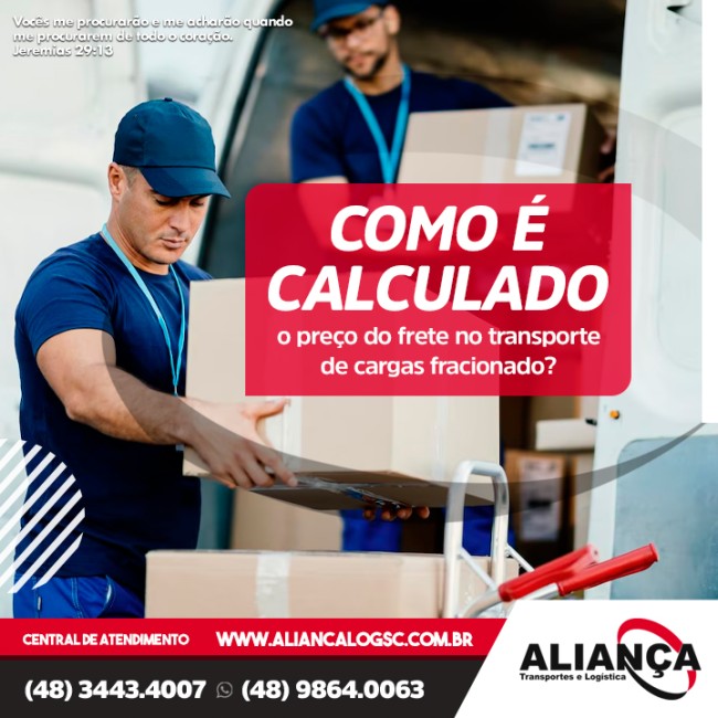 Como é calculado o preço do frete no transporte de cargas fracionado?
