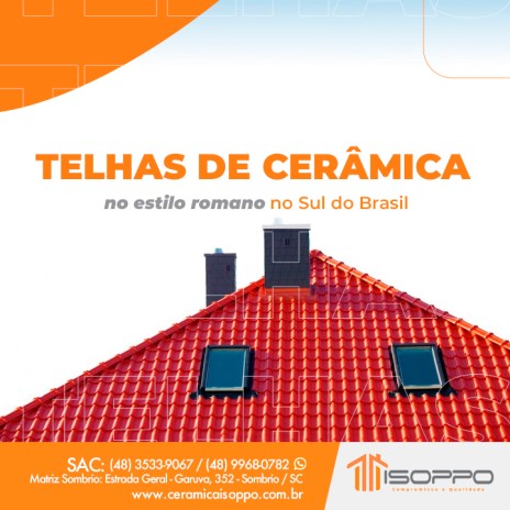 Telhas de cerâmica no estilo romano no Sul do Brasil