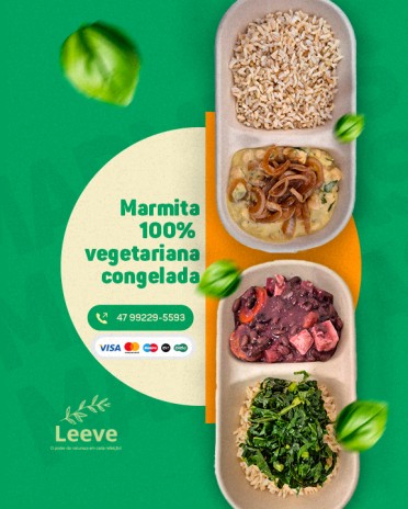 Marmita 100% vegetariana congelada