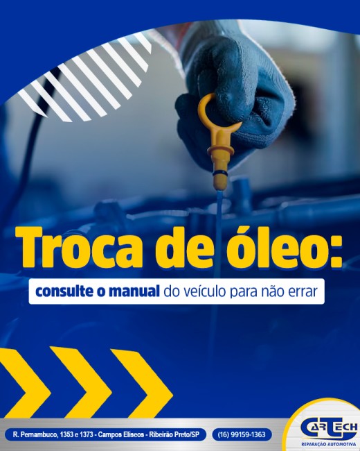 Troca de óleo: consulte o manual do veículo para não errar