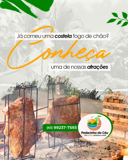 Já comeu uma costela fogo de chão? Conheça uma de nossas atrações