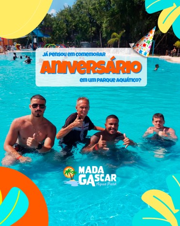 Já pensou em comemorar aniversário em um parque aquático?