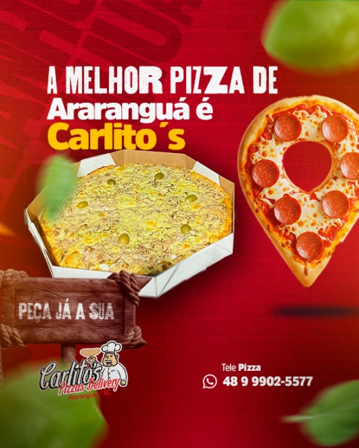 A melhor pizza de Araranguá é Carlito´s