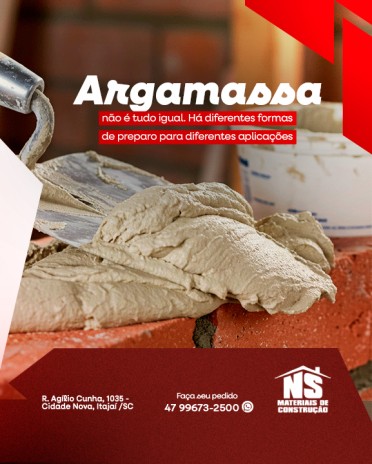 Argamassa não é tudo igual. Há diferentes formas de preparo para diferentes aplicações