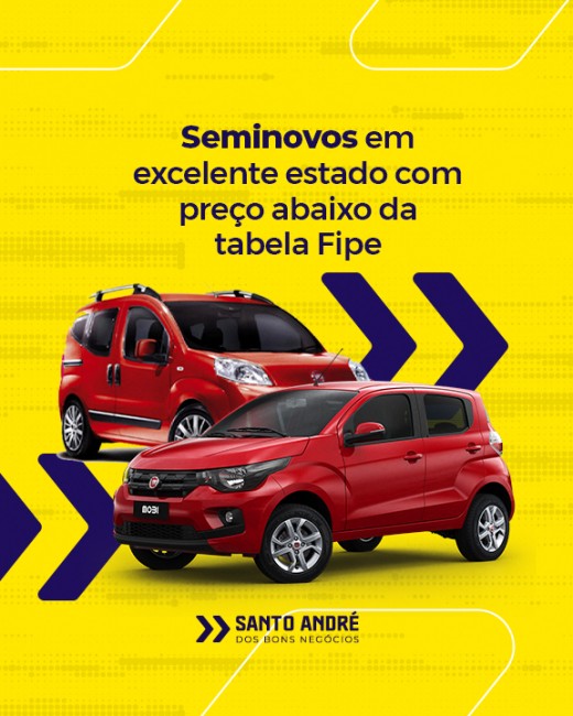 Seminovos em excelente estado com preço abaixo da tabela Fipe
