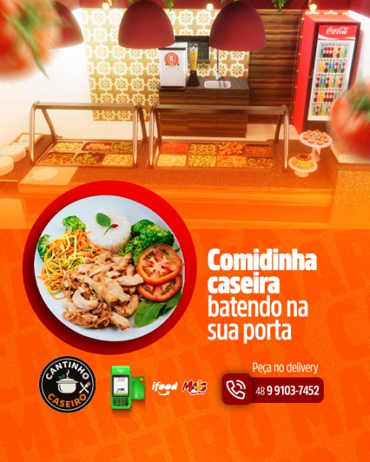 Comidinha caseira batendo na sua porta