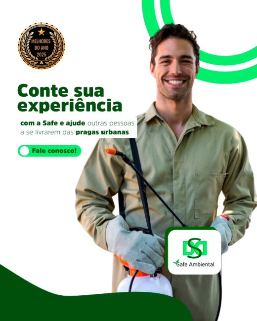 Conte sua experiência com a Safe e ajude outras pessoas a se livrarem das pragas urbanas