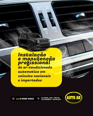 Instalação e manutenção profissional de ar-condicionado automotivo em veículos nacionais e importados