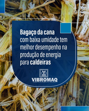 Bagaço da cana com baixa umidade tem melhor desempenho na produção de energia para caldeiras
