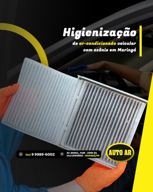 Higienização de ar-condicionado veicular com ozônio em Maringá
