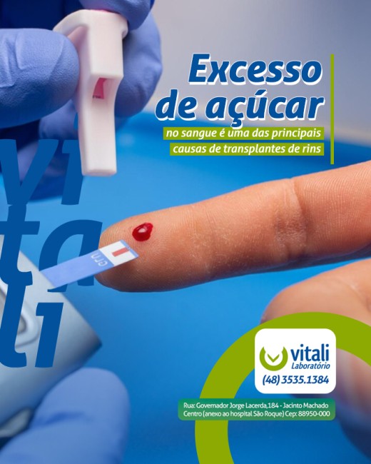 Excesso de açúcar no sangue é uma das principais causas de transplantes de rins
