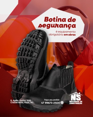 Botina de segurança é equipamento obrigatório em obras