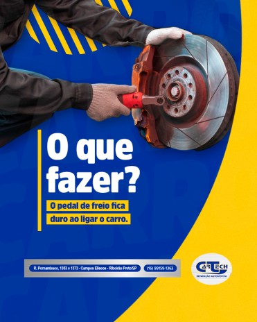 O pedal de freio fica duro ao ligar o carro. O que fazer?