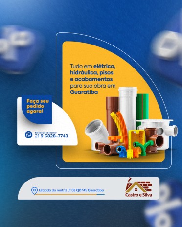 Tudo em elétrica, hidráulica, pisos e acabamentos para sua obra em Guaratiba