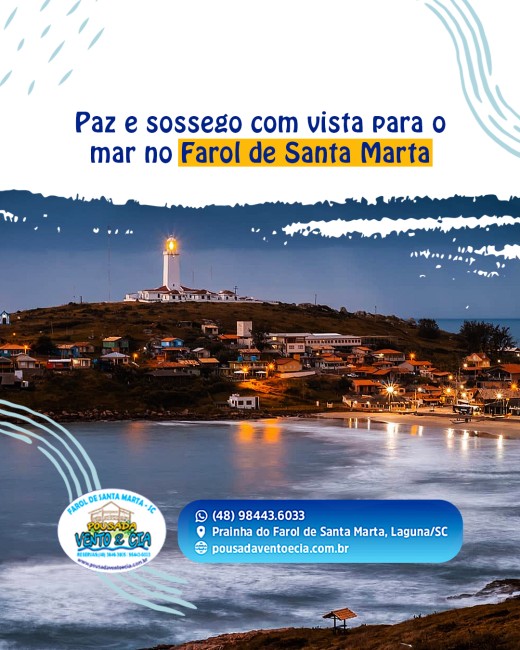 Paz e sossego com vista para o mar no Farol de Santa Marta