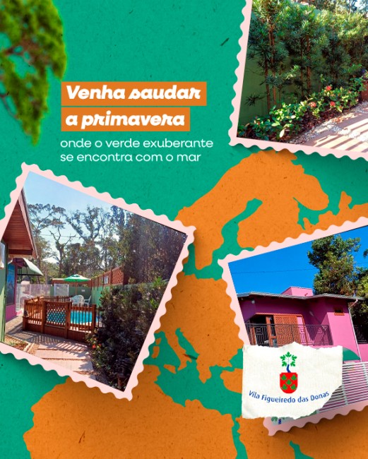 Venha saudar a primavera onde o verde exuberante se encontra com o mar