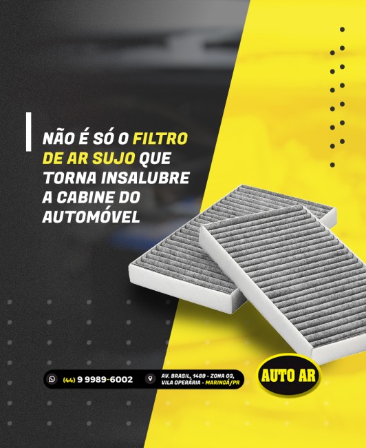 Não é só o filtro de ar sujo que torna insalubre a cabine do automóvel