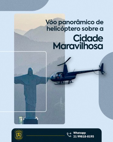 Vôo panorâmico de helicóptero sobre a Cidade Maravilhosa