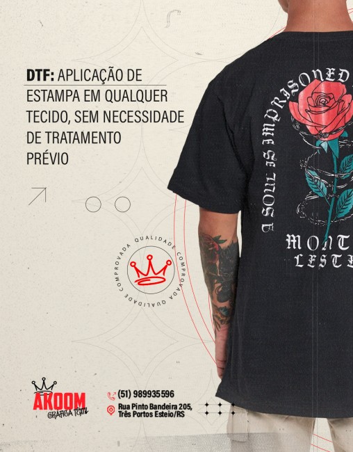 DTF: aplicação de estampa em qualquer tecido, sem necessidade de tratamento prévio