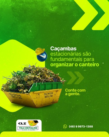 Caçambas estacionárias são fundamentais para organizar o canteiro