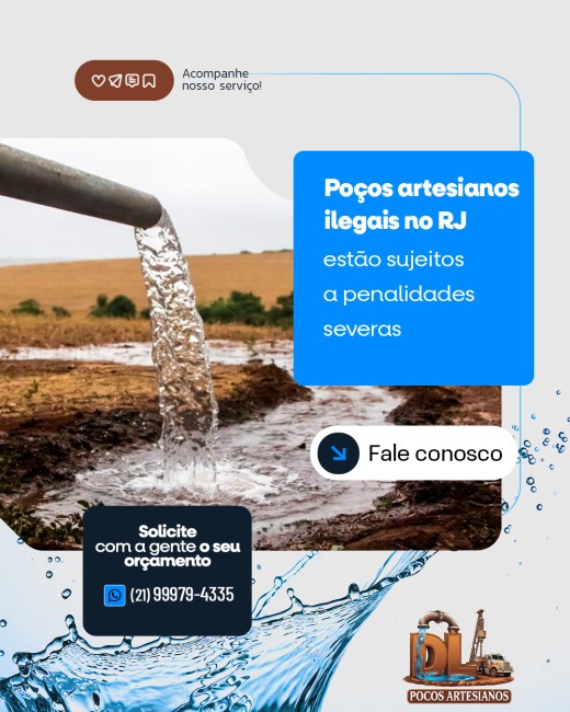 Poços artesianos ilegais no RJ estão sujeitos a penalidades severas