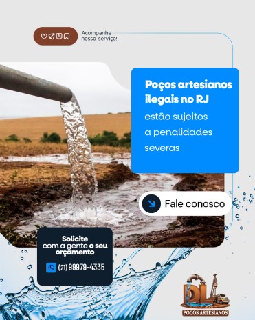 Poços artesianos ilegais no RJ estão sujeitos a penalidades severas