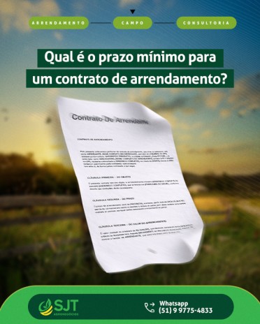 Qual é o prazo mínimo para um contrato de arrendamento?
