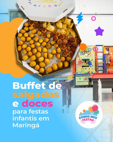 Buffet de salgados e doces para festas infantis em Maringá