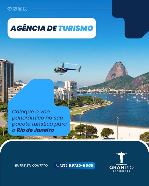 Agência de turismo: coloque o voo panorâmico no seu pacote turístico para o Rio de Janeiro