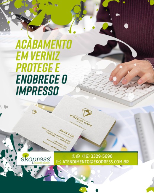 Acabamento em verniz protege e enobrece o impresso