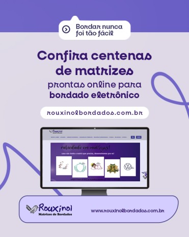 Confira centenas de matrizes prontas online para bordado eletrônico