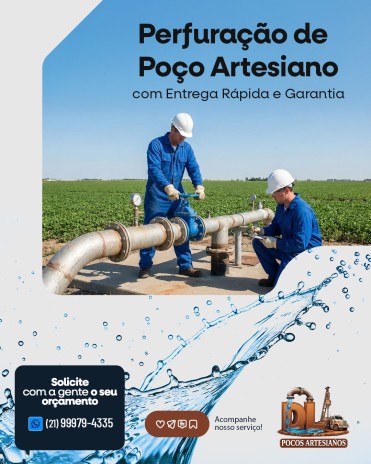 Perfuração de Poço Artesiano com Entrega Rápida e Garantia