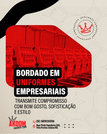 Bordado em uniformes empresariais transmite compromisso com bom gosto, sofisticação e estilo
