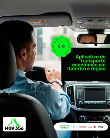 Aplicativo de transporte econômico em Itabirito e região