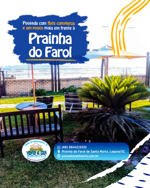 Pousada com flats completos e um pouco mais em frente à Prainha do Farol