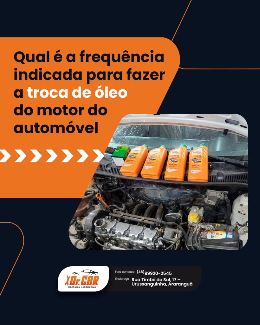 Qual é a frequência indicada para fazer a troca de óleo do motor do automóvel