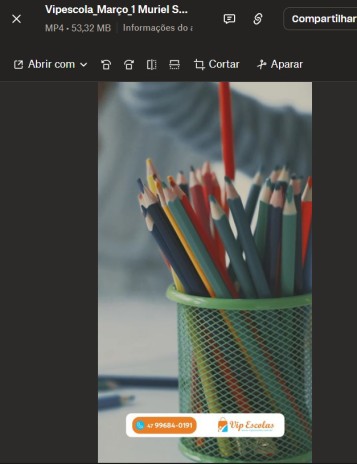 Vídeo (Muriel) -  https://www.dropbox.com/scl/fi/eyip9unh911l84fjyqhfc/Vipescola_Mar-o_1-Muriel-Soares.mp4?rlkey=qpfcje4xbwsax4q1lecb59d4y&st=2e3ulj04&dl=0