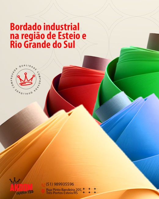 Bordado industrial na região de Esteio e Rio Grande do Sul